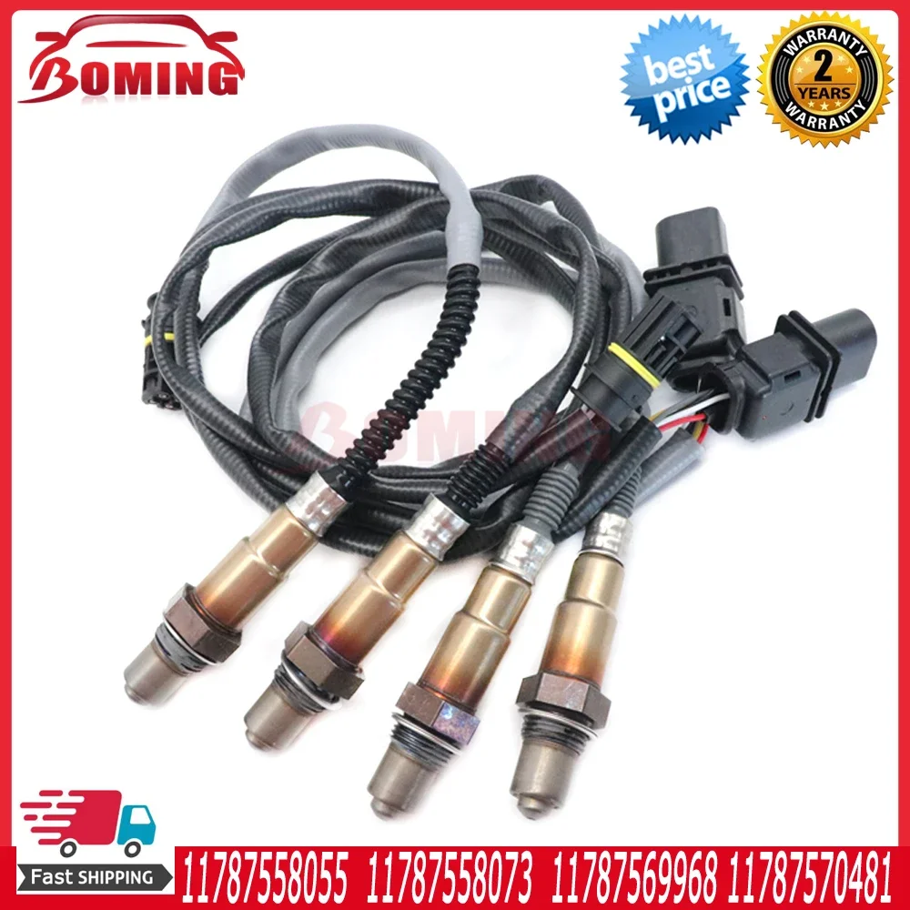 4pcs Up&Downstream Air Fuel Ratio Lambda O2 Oxygen Sensor 11787558055 11787558073 11787569968 11787570481 For BMW 128i 328i X3