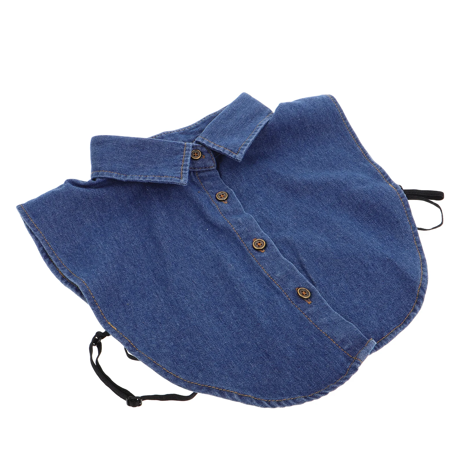 デニムフェイクカラー女性の取り外し可能なウォッシュブルーハーフシャツフェイクカラーオフィスカジュアルウェアディッキーアクセサリー