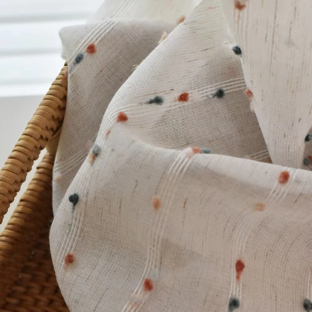 2 قطعة ستائر شفافة مطرزة من الكتان الأمريكي لغرف الأطفال ، ستائر شفافة ناعمة اللون للحضانة ، ستائر قابلة للغسل في الغسالة