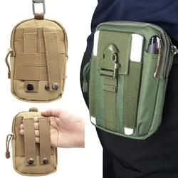 Men Tactical Molle Pouch Belt Waist Pack Bag Small Pocket Waist Pack Running Pouch Travel Camping Bags Soft back