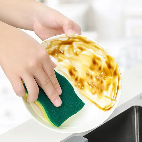 3-परत लकड़ी पुल्ज स्पंज - रसोई के लिए त्वरित-सूखने वाला डिश स्पंज, डबल-साइड स्क्रबिंग, गैर-खरोंच और गंध-प्रतिरोधी (नेट 10 best sales स्पंज - №2