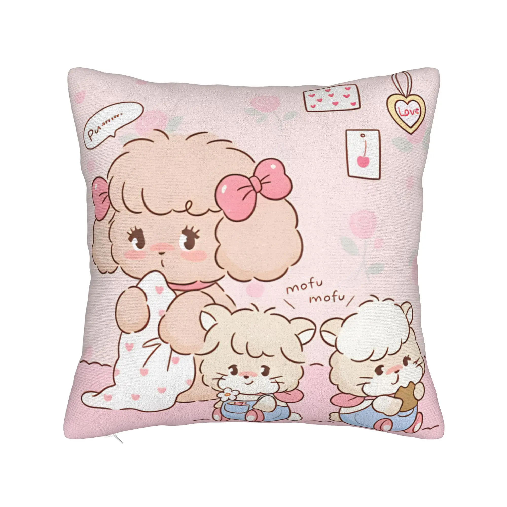 Mikkos Mousses Pillow Case  Retro Trendy Pillow Cover Soft Pillowcases For Couch Sofa Bedroom