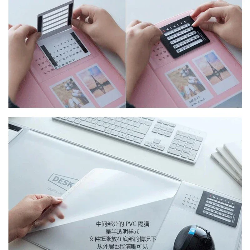New Multifunction Large Mouse Pad Computer Anti-Slip Desk Mouse Mat Waterproof Protector with Movable Calendar Board Pockets