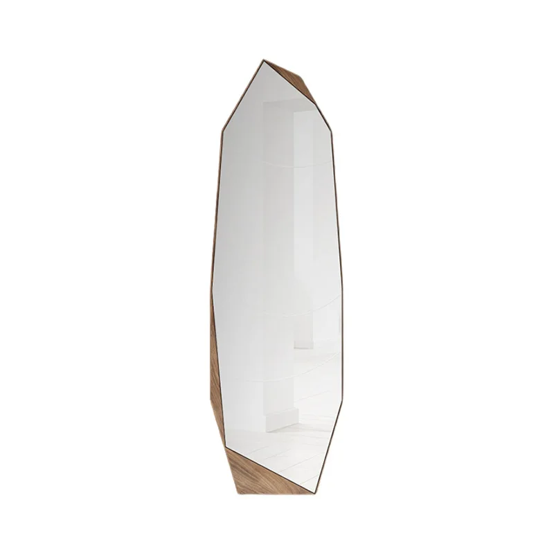 

Black walnut American wall mounted irregular fitting mirror, vertical floor standing bedroom dressing mirror