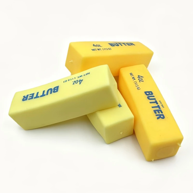 Simulation Butter Stick Squishy Toy Soft Butter Bar Slow Rebound Fidget Toy Stress Relief Decompression Vent Toy for Adults Gift