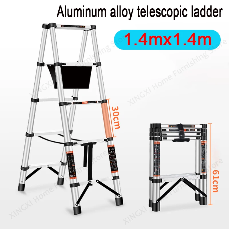 

Bold Aluminum Alloy Folding Ladder For Home Telescopic Ladders Scaffolding Ladder Engineering Stairs Herringbone 4 Step Ladder