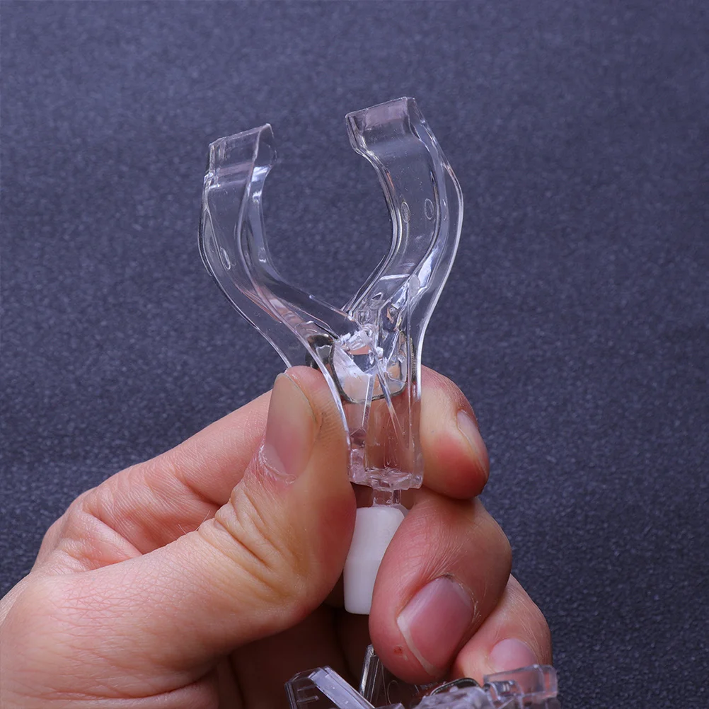 

25 Pcs Transparent Universal Clip Shelf Clamp Rack Show Crystal Racks Double Head