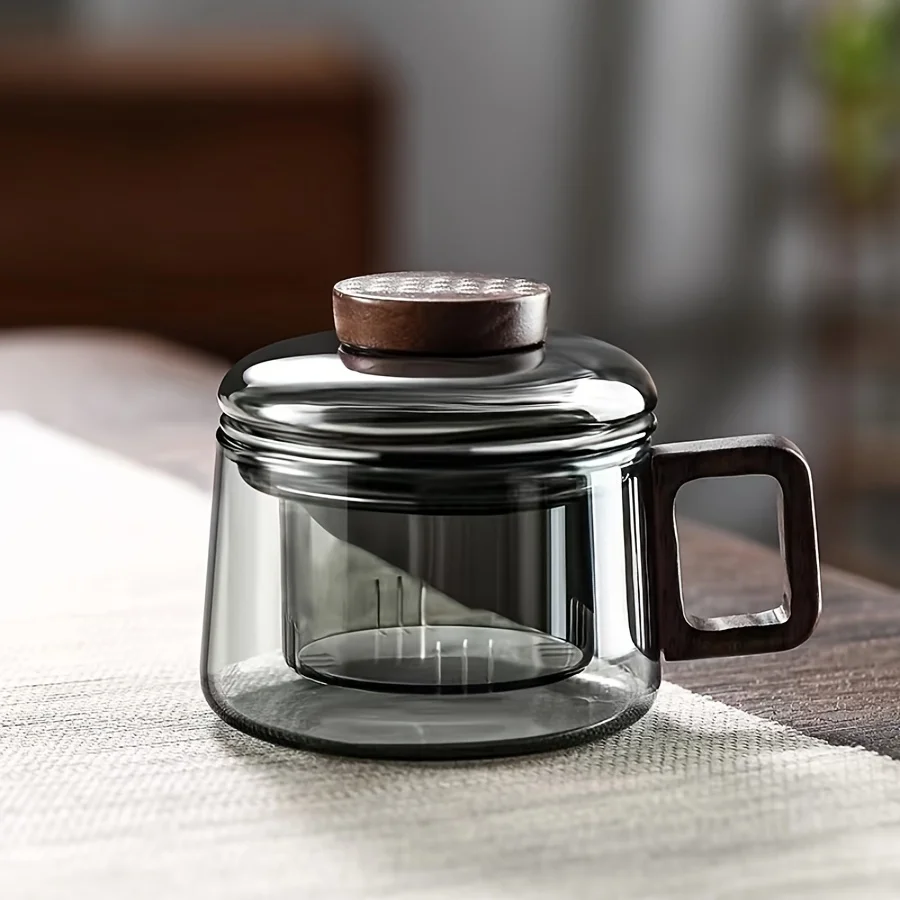 Versatile Glass Tea Cup With Infuser - Heat-Resistant, Reusable, Perfect For Home & Office Use