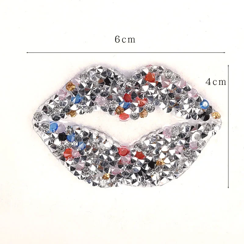 Rhinestone Lip Lightning Star Sequin Bead Patch Accessory Iron on Clothing Applications for Clothes Jeans Jacket Appliques Badge