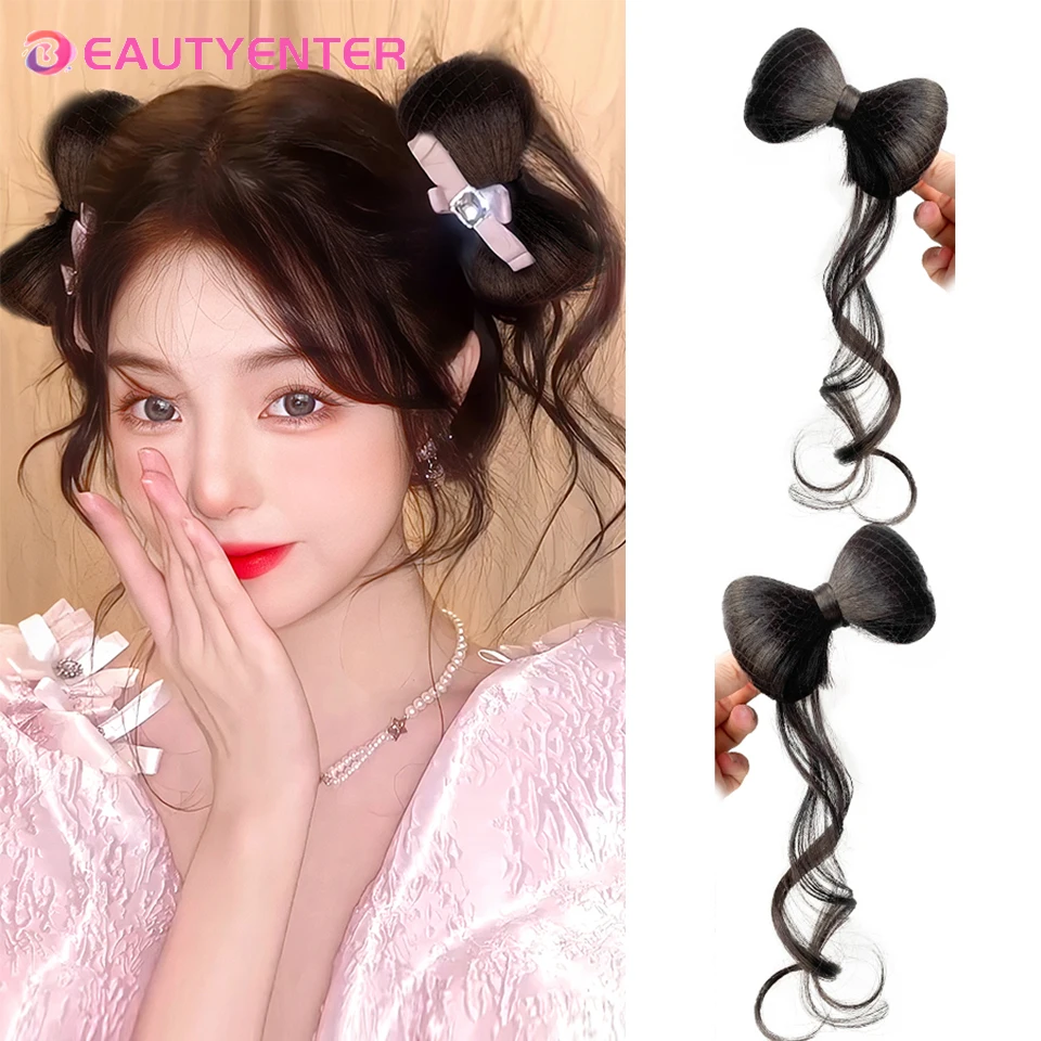 

BEAUTYCODE Wanzi Tou Wig Hairpin Women's Fashion Clasp Style Bow Tassel Ancient Dress Ancient Style Pan Hair Wig Bag