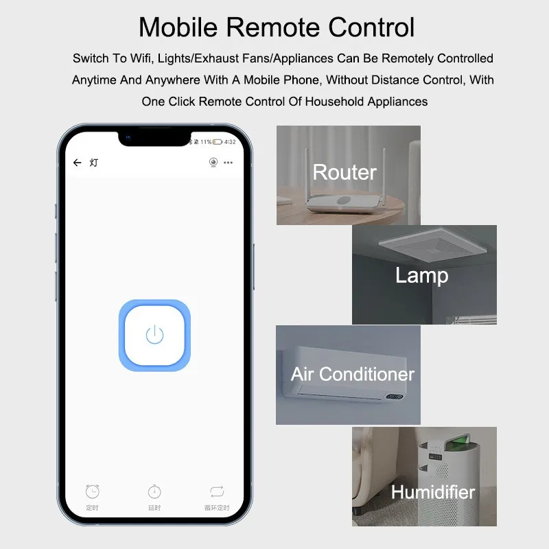 Interruptor inteligente eWelink Easylink con Wifi, Control remoto inalámbrico, controlador de temporizador, funciona con Smart Life, Alexa, Alice, Google Home