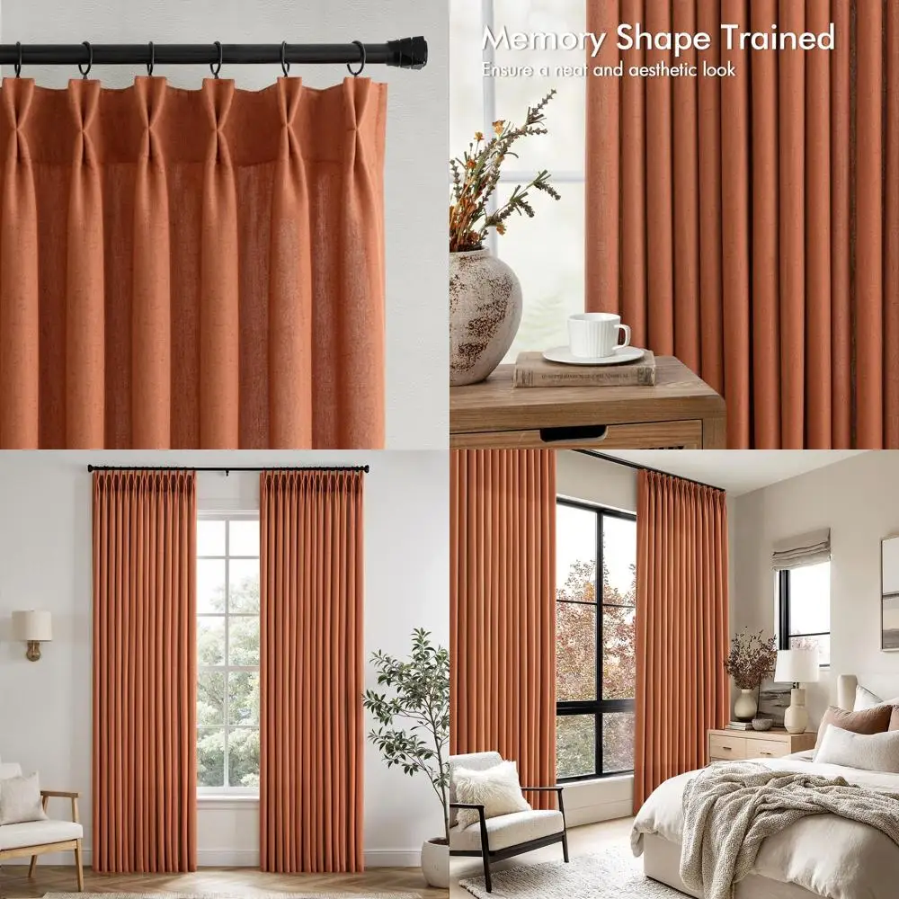 

Льняные полупрозрачные плиссированные шторы с крючками, длина 90, для гостиной и спальни, толстая текстура, готовые к трекерам