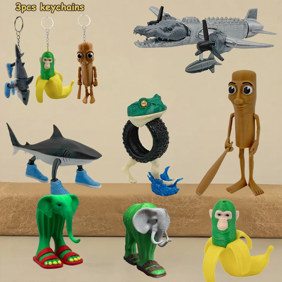 Squalo divertente Il classico delle montagne e dei mari Abstrazione creativa Action Figure Tralalerotralala Tung Tung Tung Sahur Tralala