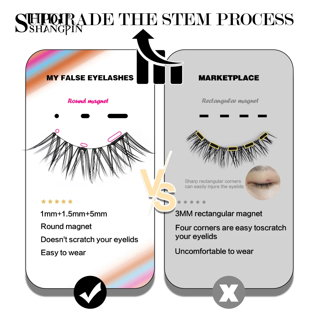 3Pairs 3D Magnetic Lashes Kit  Natural Long Fluffy Magnet Band Mink Mix Style False Eyelash Extension Free Glue Makeup Tool