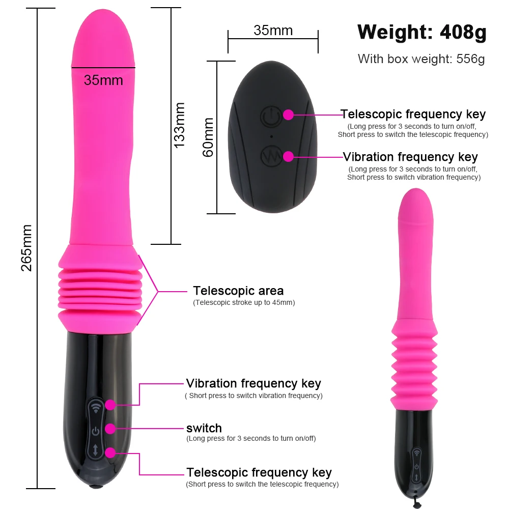 Telescopic Dildo Vibrator Automatic Up Down Massager G-spot Thrusting Retractable Pussy Vibrate Large Size Sex Toys for Women