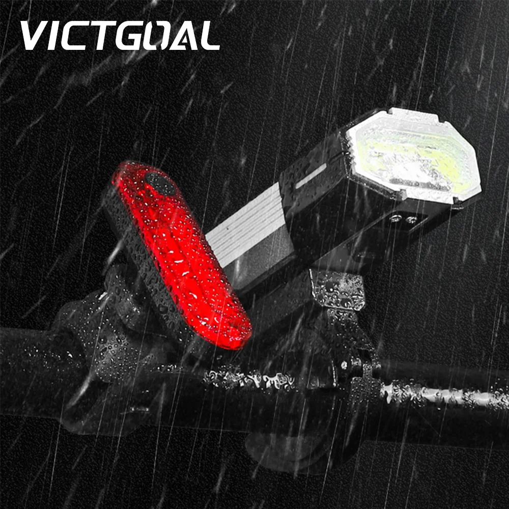 

VICTGOAL Bike Headlight Taillight LED Bicycle Light Sets Waterproof Front Rear Light Flashlight Cycling Night Safety Lamps