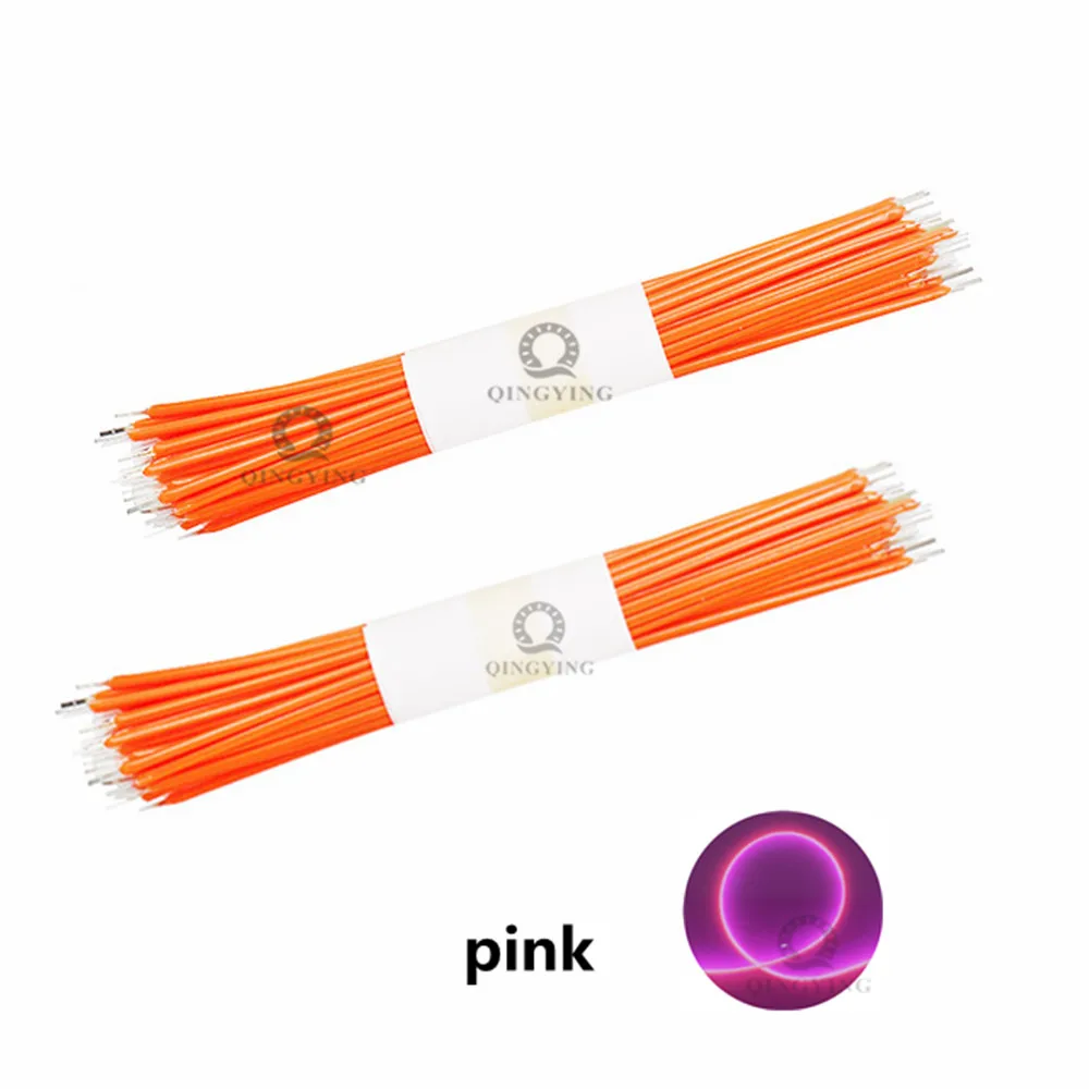 

10pcs LED Super Edison Bulb Filament Lamp Parts DC3V 300mm LED Chip Incandescent Light Accessories Diodes Flexible filament PinK