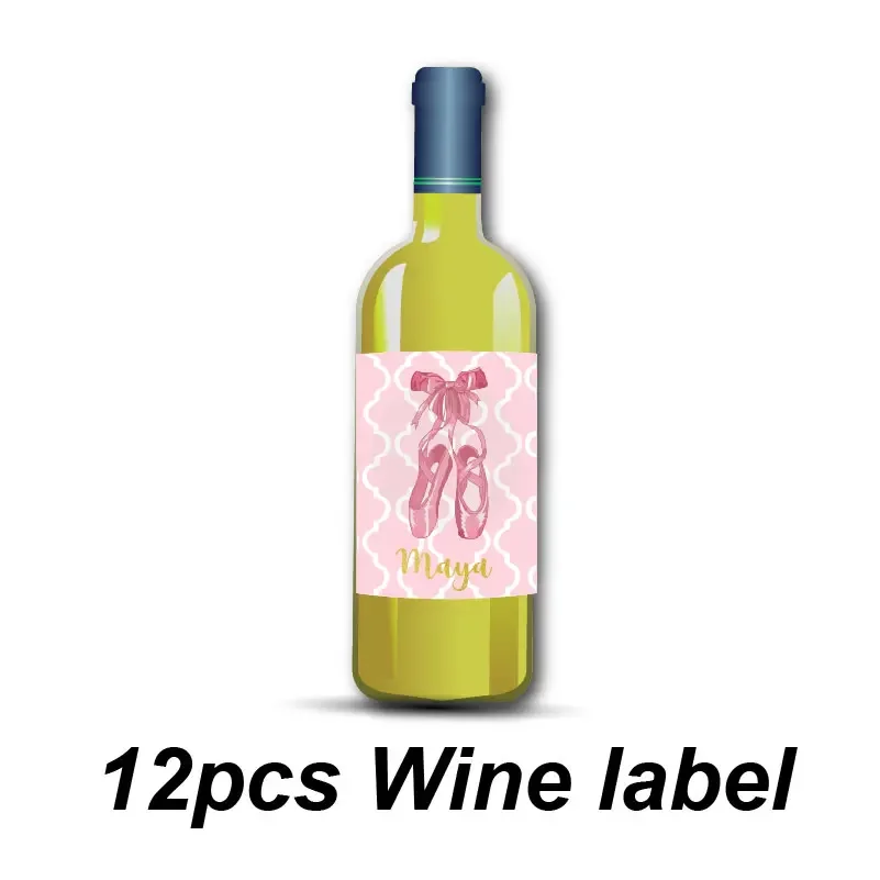Personalised Pink Ballet Shoes Ballerina Juice Pouch Stickers Water Bottle Labels Candy Bar Wrapper Favor Tag Birthday Decor