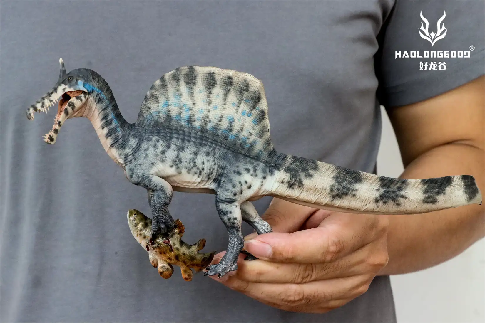 HAOLONGGOOD 1:35 Schaal Spinosaurus Mirabilis Model Dinosaurus Dier Collectible Handwerk Scène Decoratie Verjaardagscadeau
