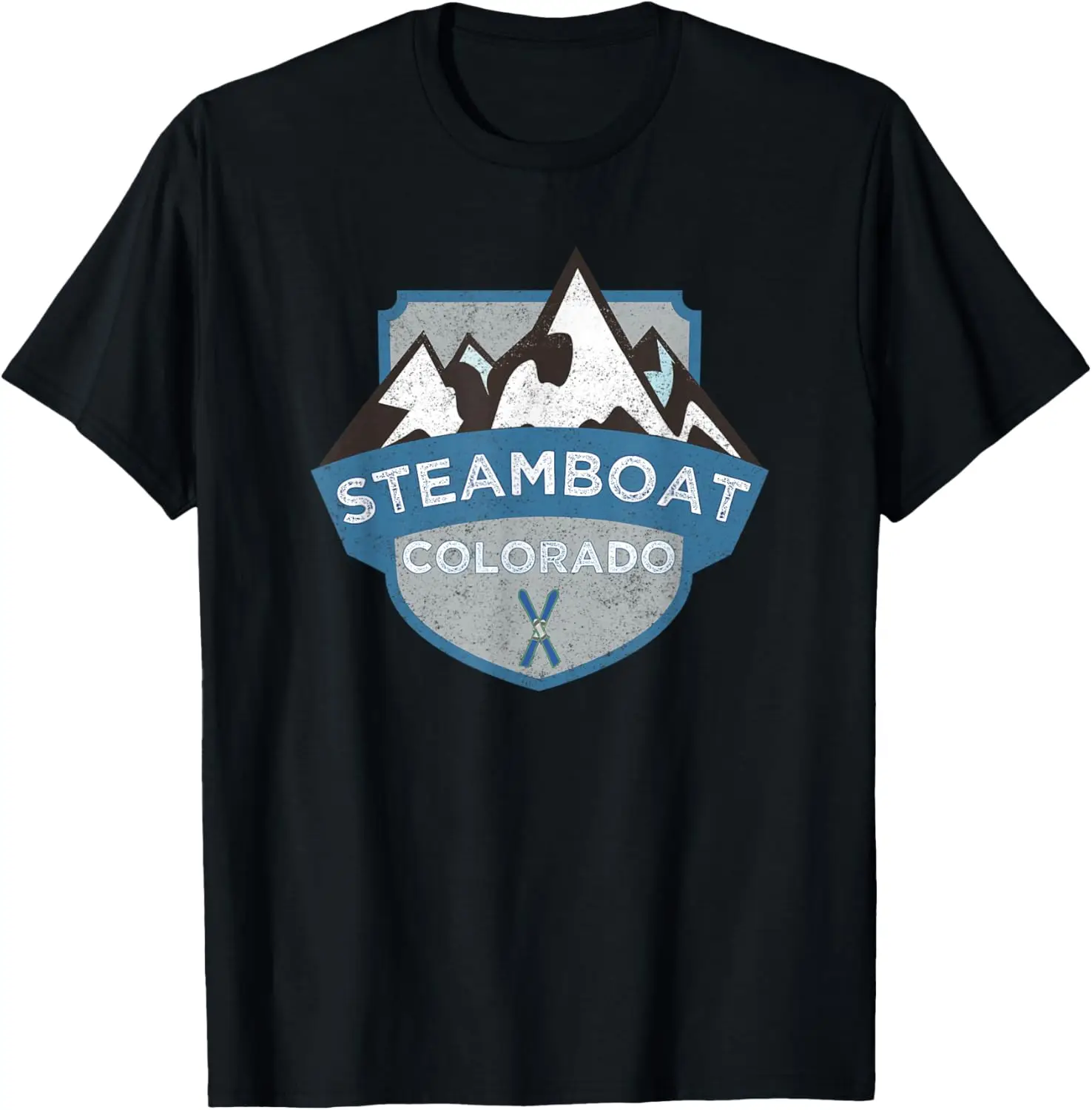 

Vintage Steamboat, Colorado Illustration / Retro Logo Ski T-Shirt