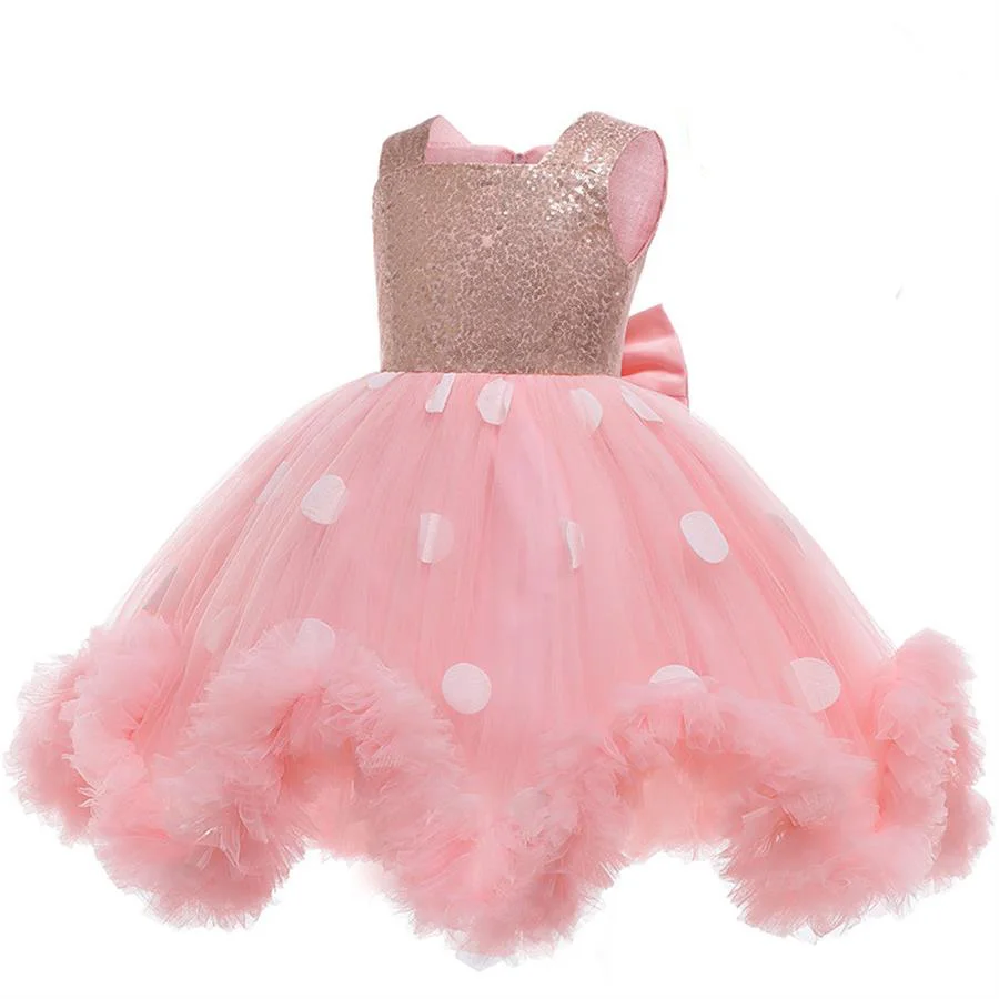 Baby Festive dress for girl 1 2 3 4 5years old birthday party prom Gown swedding sleeveless Elegant princess dress