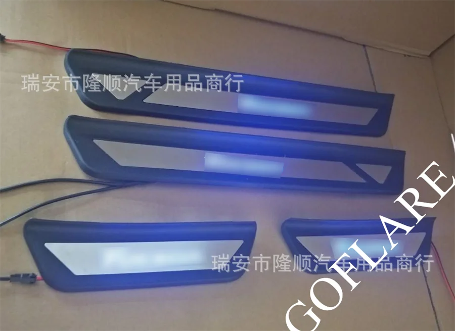 Car Accessories For Hyundai Tucson 2015 2016-2018-2020 Led Door Sill Scuff Plate Sill Welcome Pedal Entry Guard Cover threshold