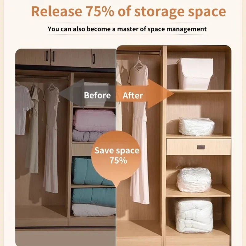 1-5 قطعة أكياس تخزين فراغ مكعب أكياس تخزين بلاستيكية كبيرة لتخزين الملابس بطانيات لحاف ضغط حقيبة فارغة حقيبة التعبئة #2