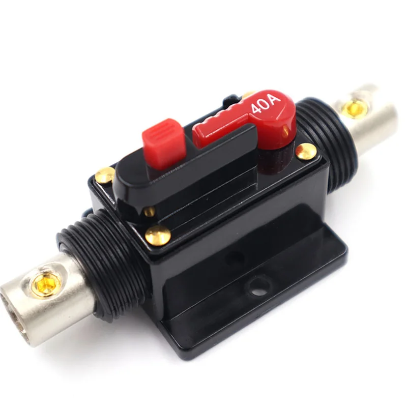 12V 40A Automatic Fuse Circuit Breaker Circuit Breaker Fuse Holder Automatic Switch Inline Car Amplifier for Audio