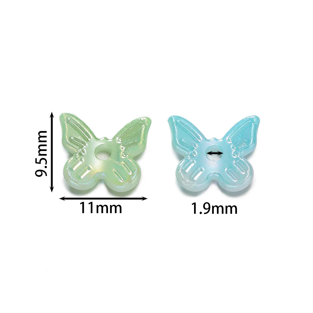 50pcs/Lots Acrylic Two-color Butterfly Beads Spacer Loose Beads for DIY Necklaces Earrings Bracelets Jewelry Making Accessories