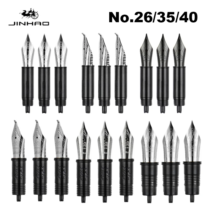 Jinhao Fountain Pen Nib Silver/Black Color For 9019 / X159 / 82 / 100 / 9056 / 9036 Series Stationery School Office Supplies