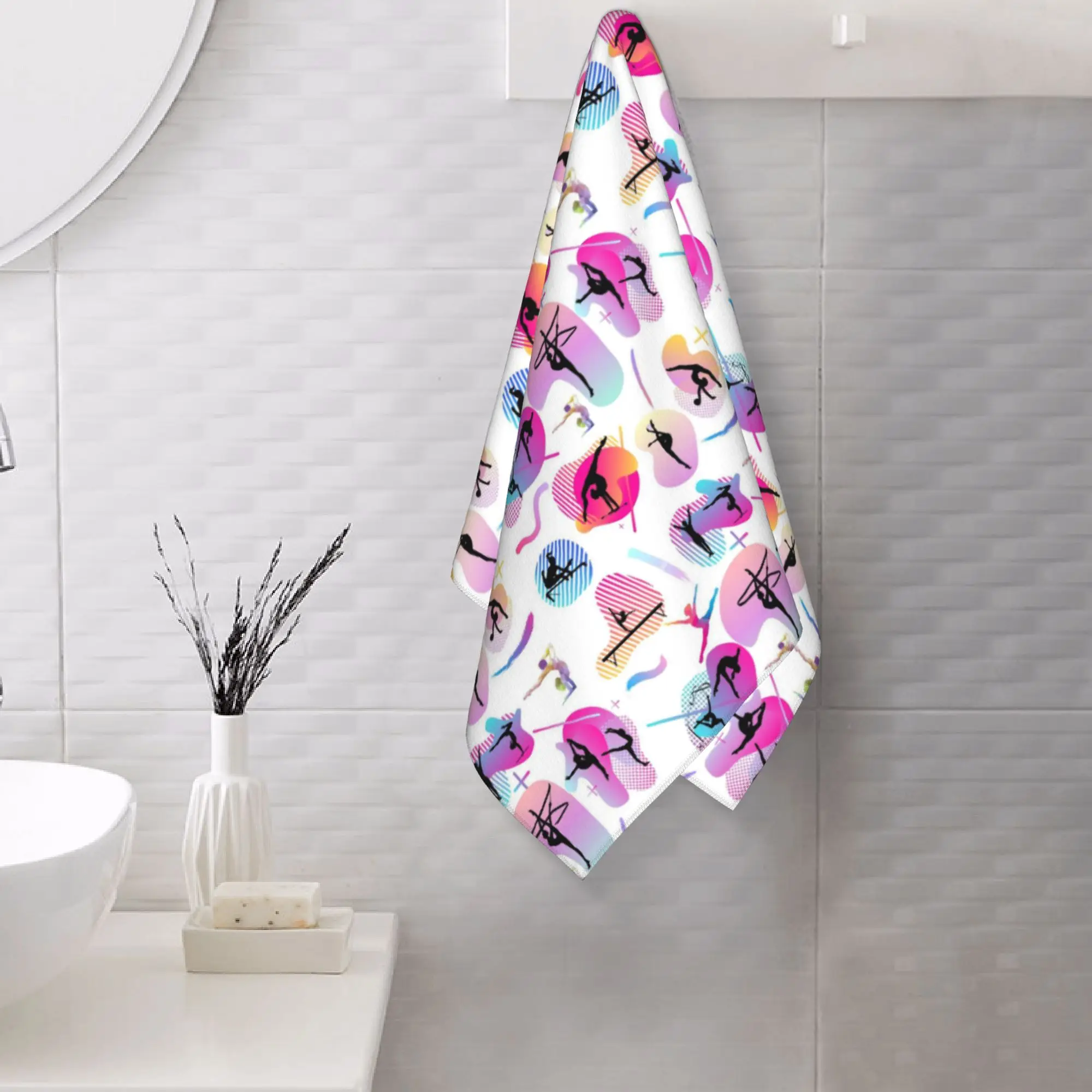Custom Gymnastics print Soft Face Towel Quick Dry Pool Bath Cotton Towels Absorbent Quick