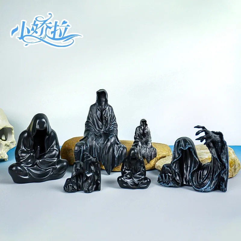 

Black Robe Gothic Tabletop Decoration Black Brother Mysterious Master Desk Car Crafts
