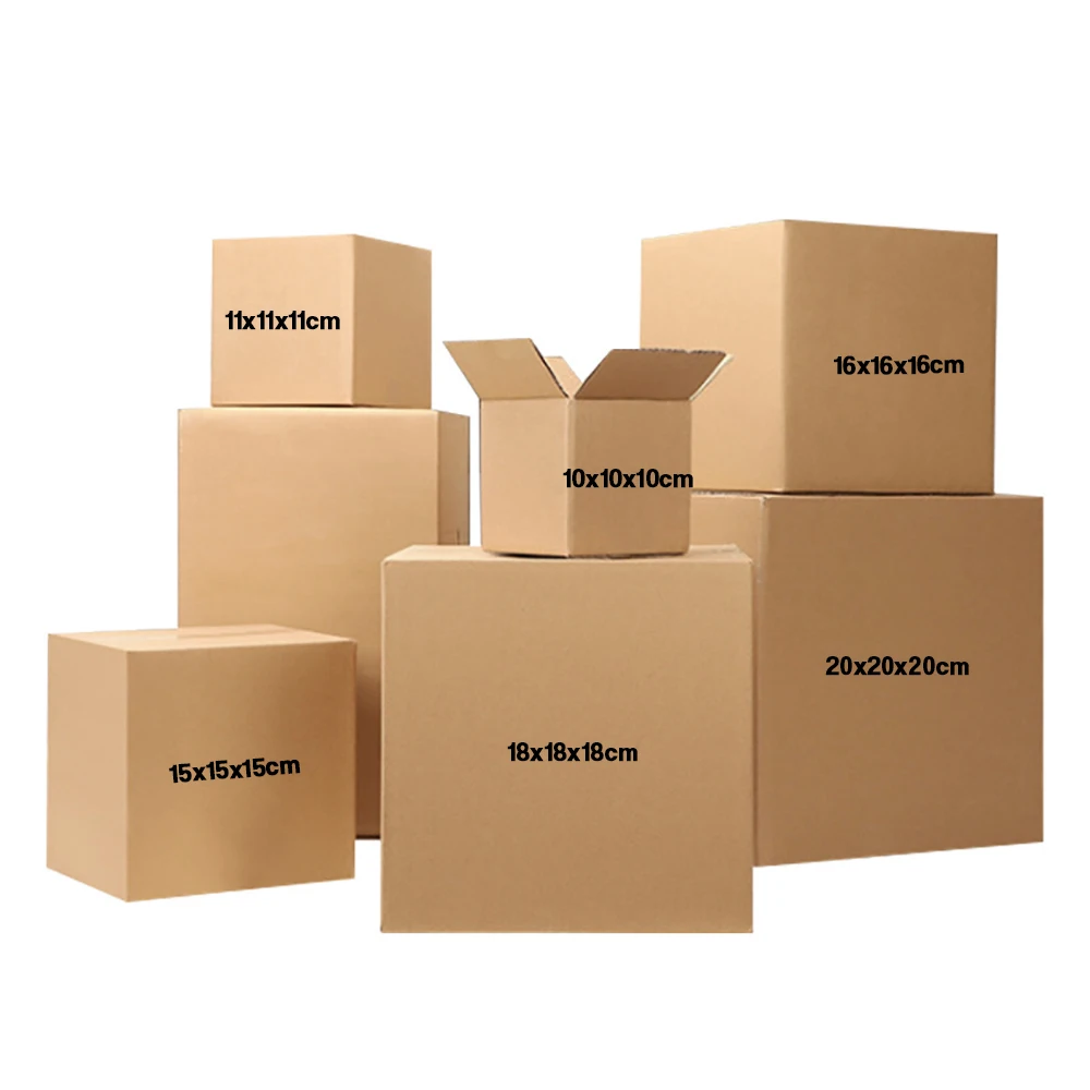 10Pcs Square Corrugated Box Brown Shipping Paper Box Mailer Candles Perfume Packing Gift Box 3-Layer Thicken Cardboard Carton