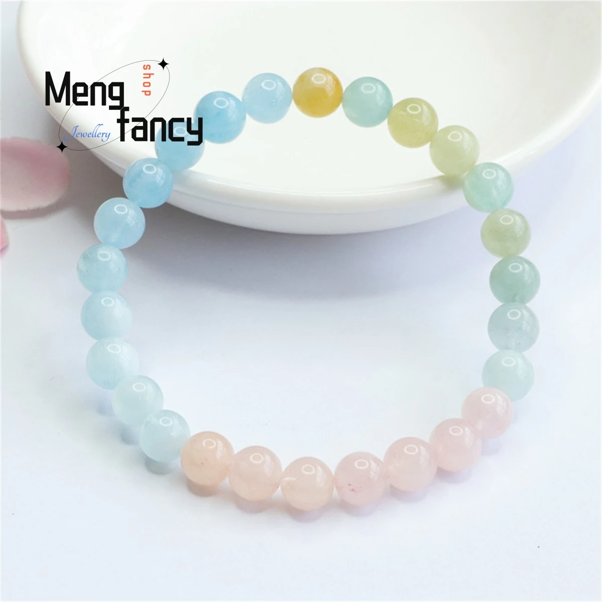 Natural Morgan Stone Duobao Multi-colored Crystal Beads Bracelet Simple Generous Versatile Personalized Style Women Holiday Gift