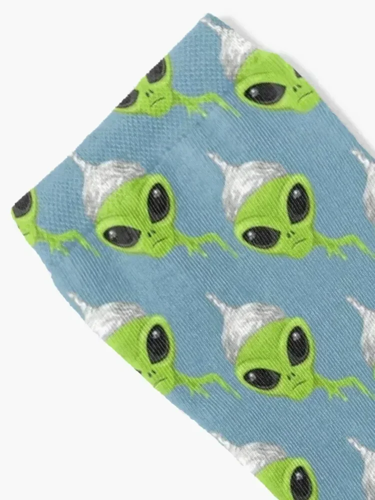 Alien Wearing Tin Foil Hat Socks new in's Stockings compression New year's summer Socks Female Men's