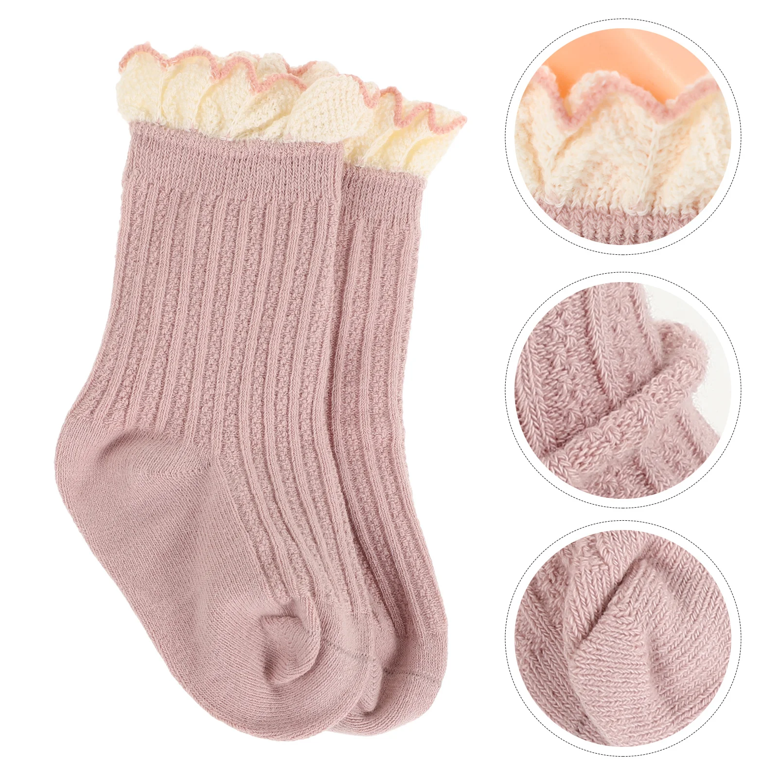 

1 Pair Princess Lace Trim Kids Breathable Soft Combed Cotton Ankle Socks For Toddler Girls Baby Socks Comfortable Stretchable