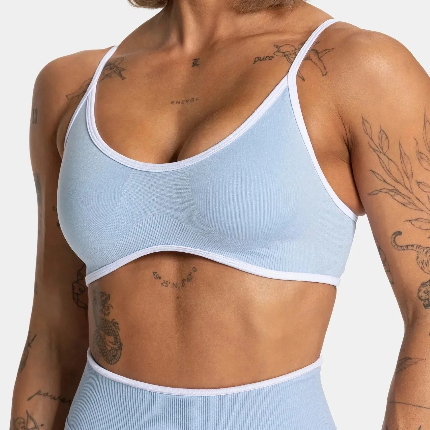 Summer Women's Solid Color Gym Sports Bra Sexy Backless Knitted Bra with Chest Cushion Suspender Bra Yoga Fitness Top image 3