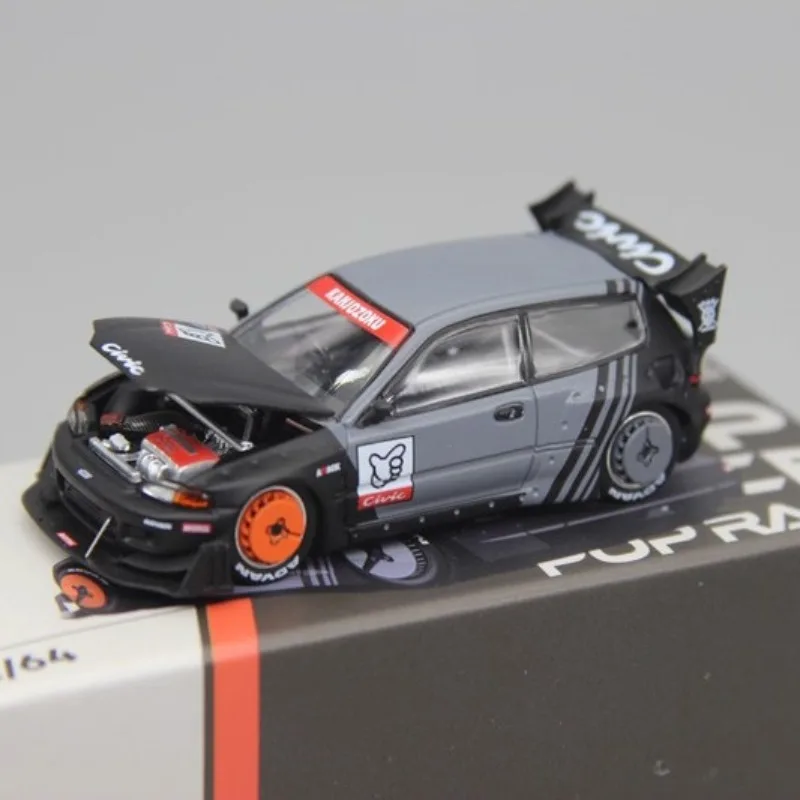 POPRACE 1/64 시빅 EG6 5세대 합금 장난감 자동차 다이캐스트 금속 모델 선물