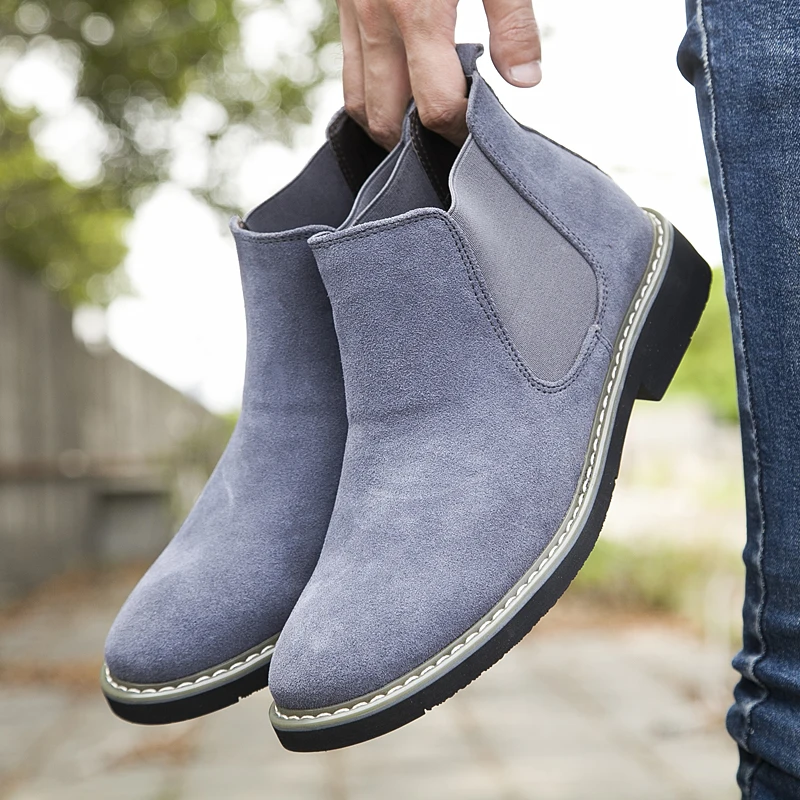 Chelsea Autumn  Winter Men Boots Simple  Elegant Frosted Cotton Added Comfortable  Warm Youthful  Fashionable
