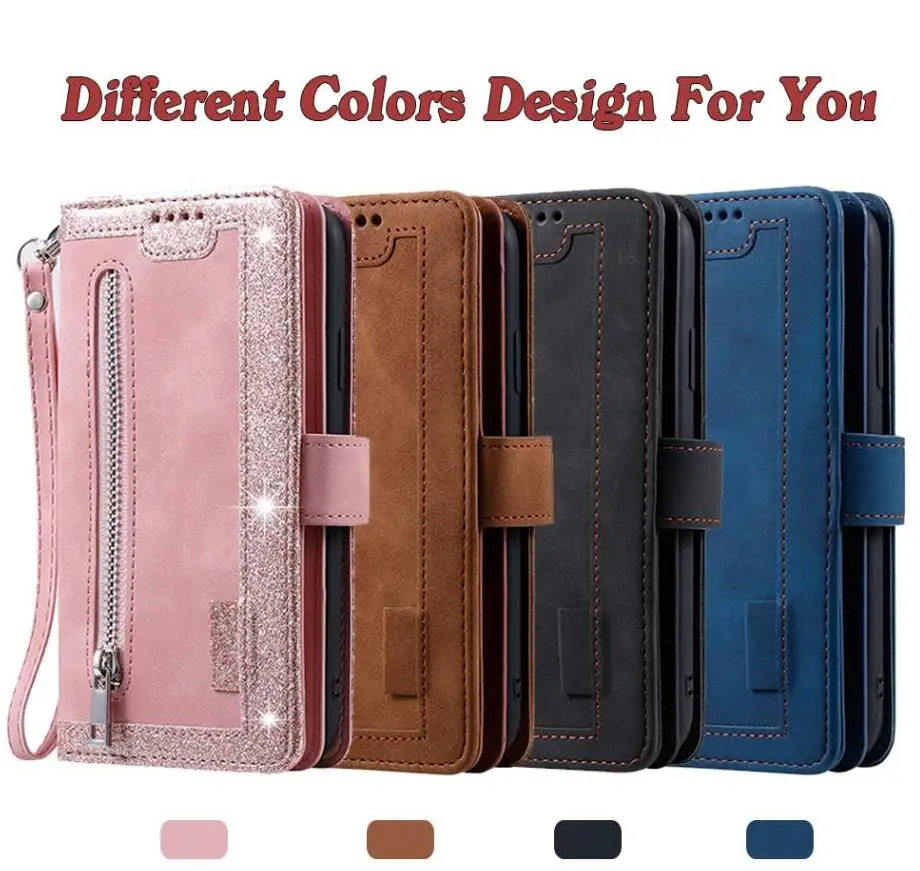 9 Cards Wallet Case for Redmi 5 Plus Phone Case Card Slot Zipper Flip Folio with Wrist Strap for Redmi Note 5 Leather Case image 3