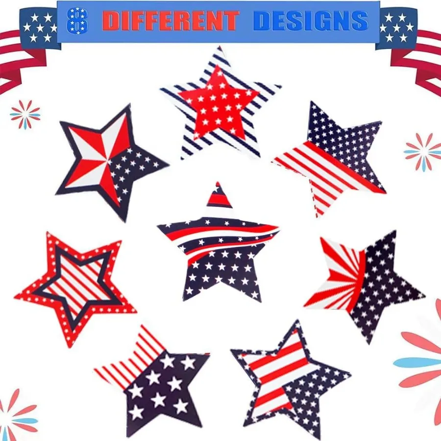 500 عبوة من ملصقات 1.5 شهر يوليو - ملصقات زخرفية وطنية لهدايا وحرف يدوية لحفلات يوم الاستقلال C #6