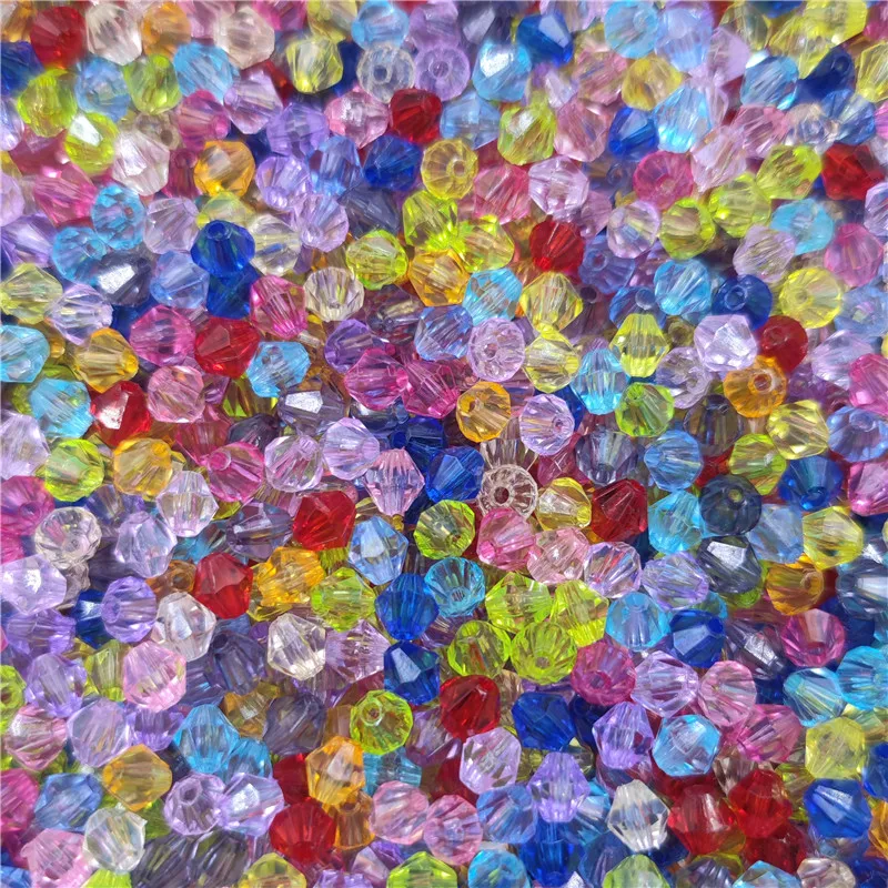 50-200Pcs/bag 5-8mm Faceted Acrylic Transparent Loose Beads For Jewelry Making DIY Supplies