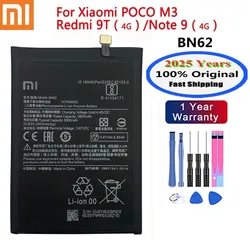 2025 Years BN62 100% Original Battery For Xiaomi Redmi Note 9 4G / Redmi 9T / POCO M3 6000mAh Phone Bateria Batteries Fast Ship