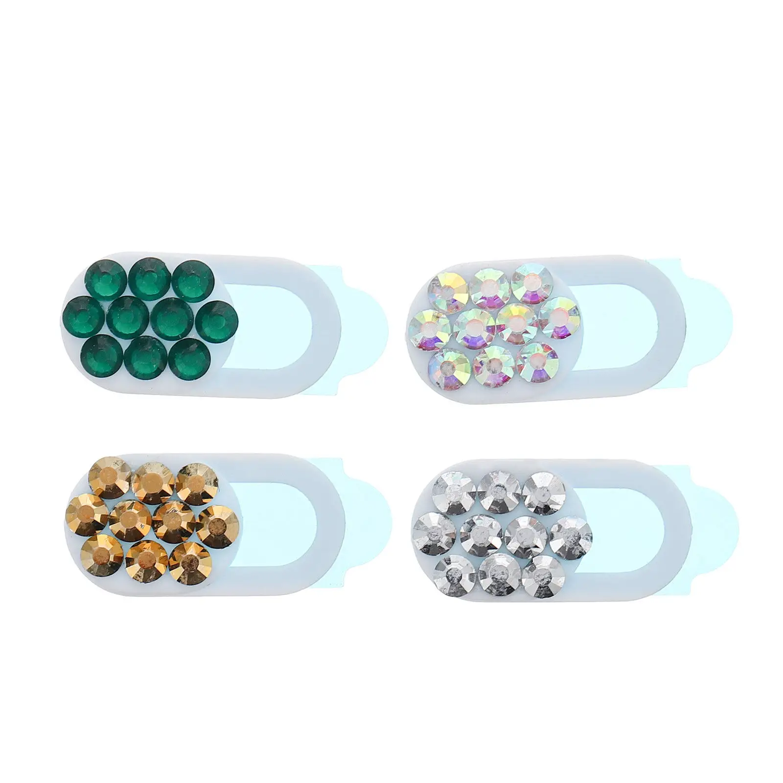 4Pcs Rhinestone Webcam Cover Slide Blocker for Phone Tablet Laptop Anti-Spy Privacy Cover