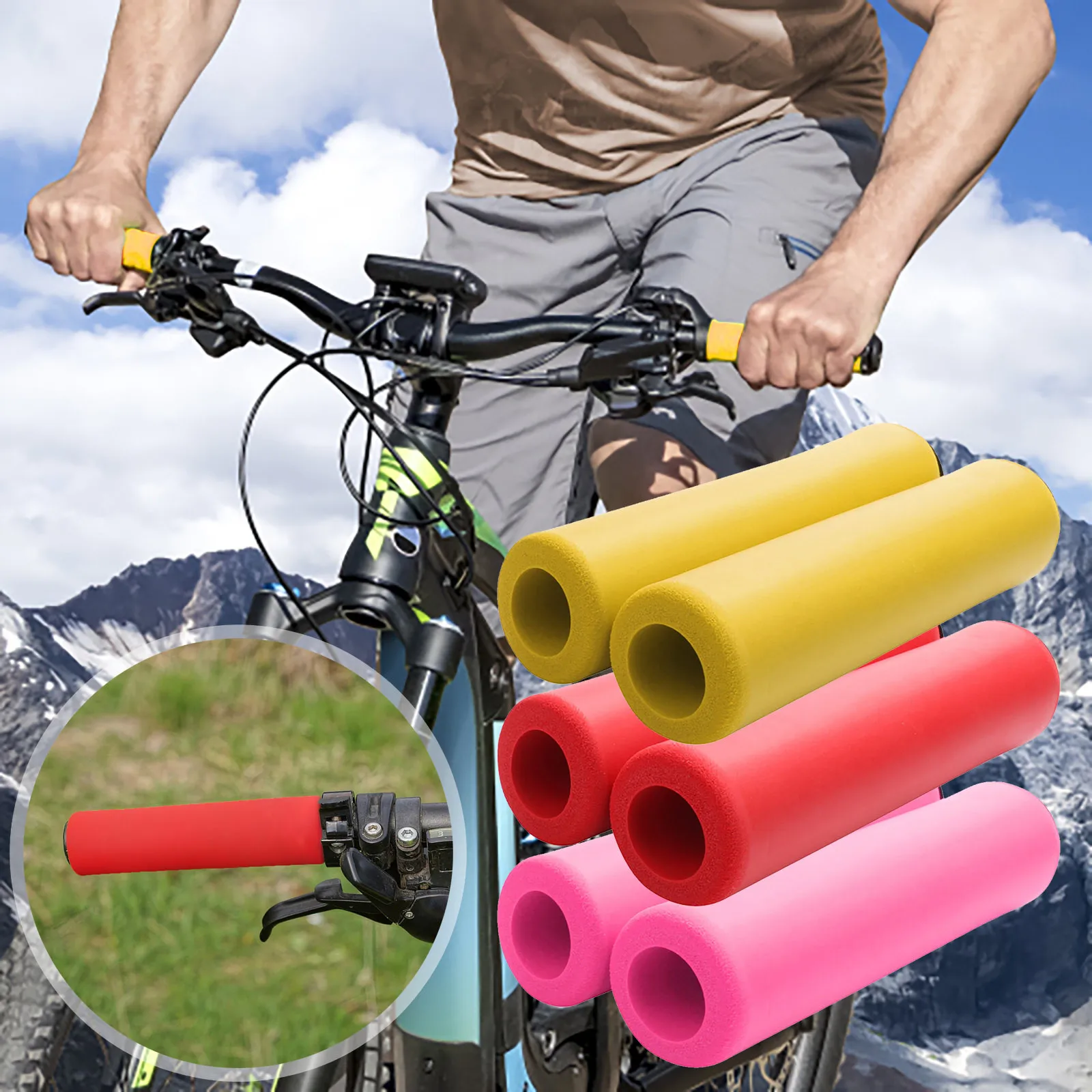 

Silicone Bicycle Handle Grip Handlebar Handles Covers Bike Cuffs Non-Slip Shock Absorption Gripster Fists For Mtb Bicycles Light