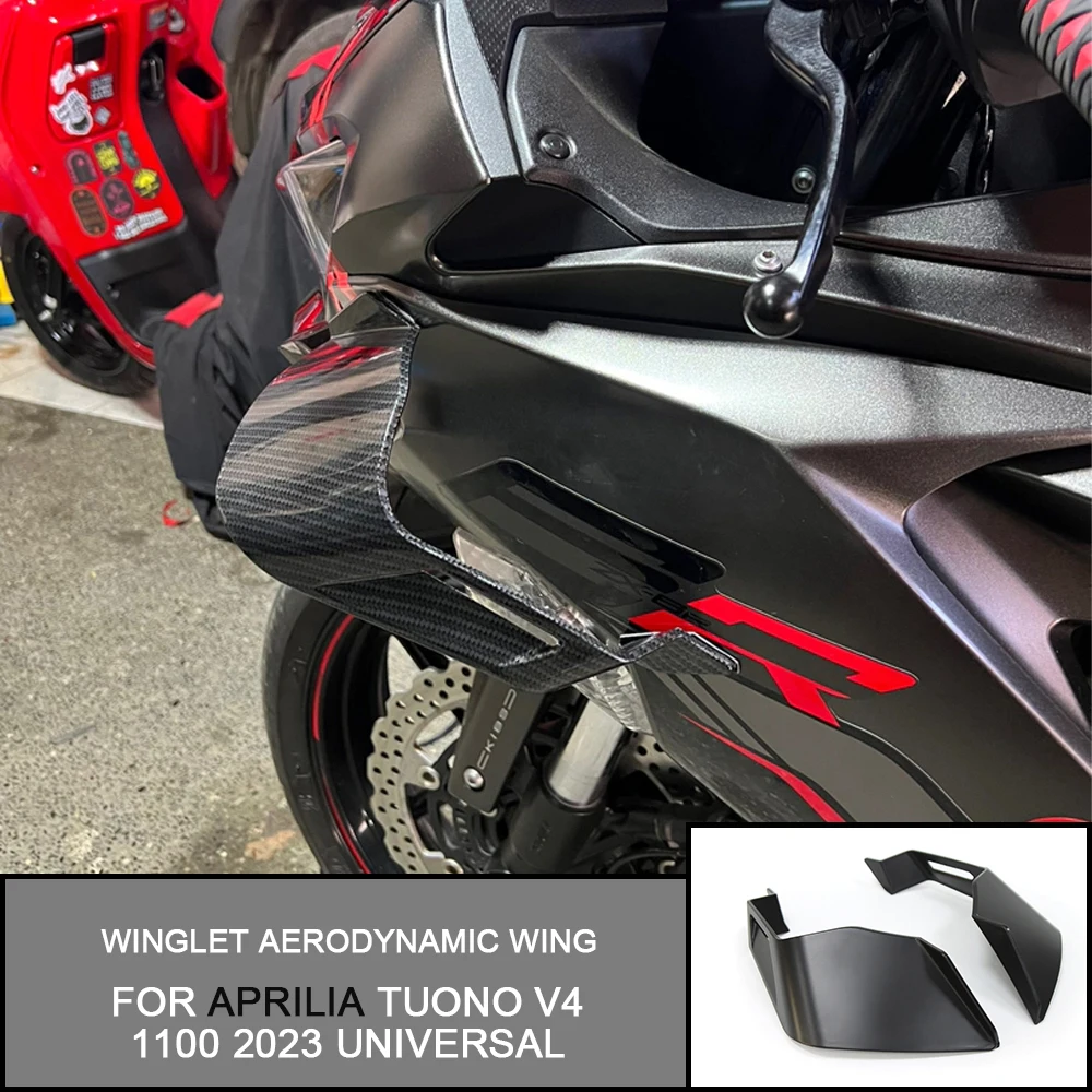 

For Aprilia Tuono V4 1100 2023 Universal Downforce Racing Spoiler Aero Winglets Side Wind Deflector Windshield Aerodynamic Wing