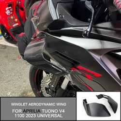 For Aprilia Tuono V4 1100 2023 Universal Downforce Racing Spoiler Aero Winglets Side Wind Deflector Windshield Aerodynamic Wing