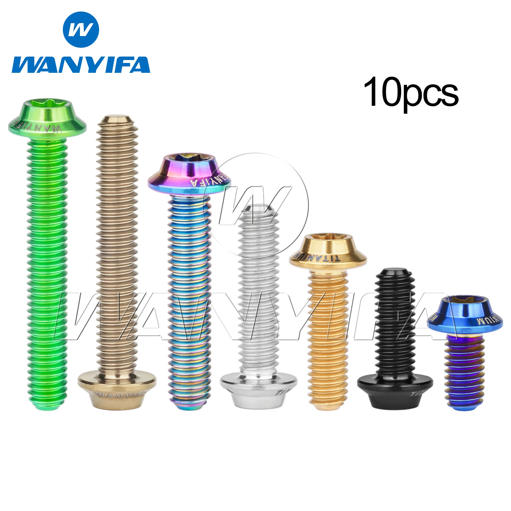 

Wanyifa 10pcs Titanium Bolts M3x6 8 10 12 15 18 20mm Saucer Umbrella Torx T10 Screws for Bicycle Modifications