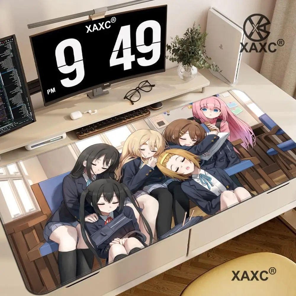 K-K-ON! Mouse Pad Anime Gaming Mouse Pad Backlit Rubber Desktop XXL Desk Mats HYBXXC Desk Mat Non-slip Keyboard Mouse Pad