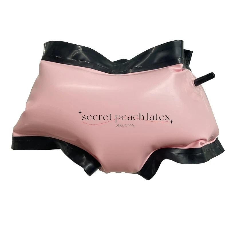 Latex Pants Inflatable underwear Unisex Pink Latex Rubber Fetish Customizable size and color